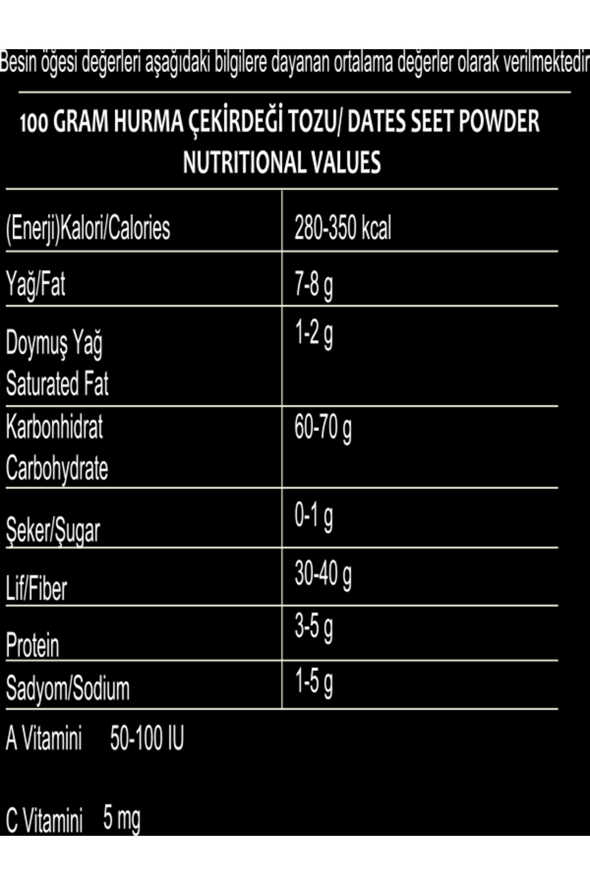 Hurma Çekirdeği Tozu 250GrX3=750Gr