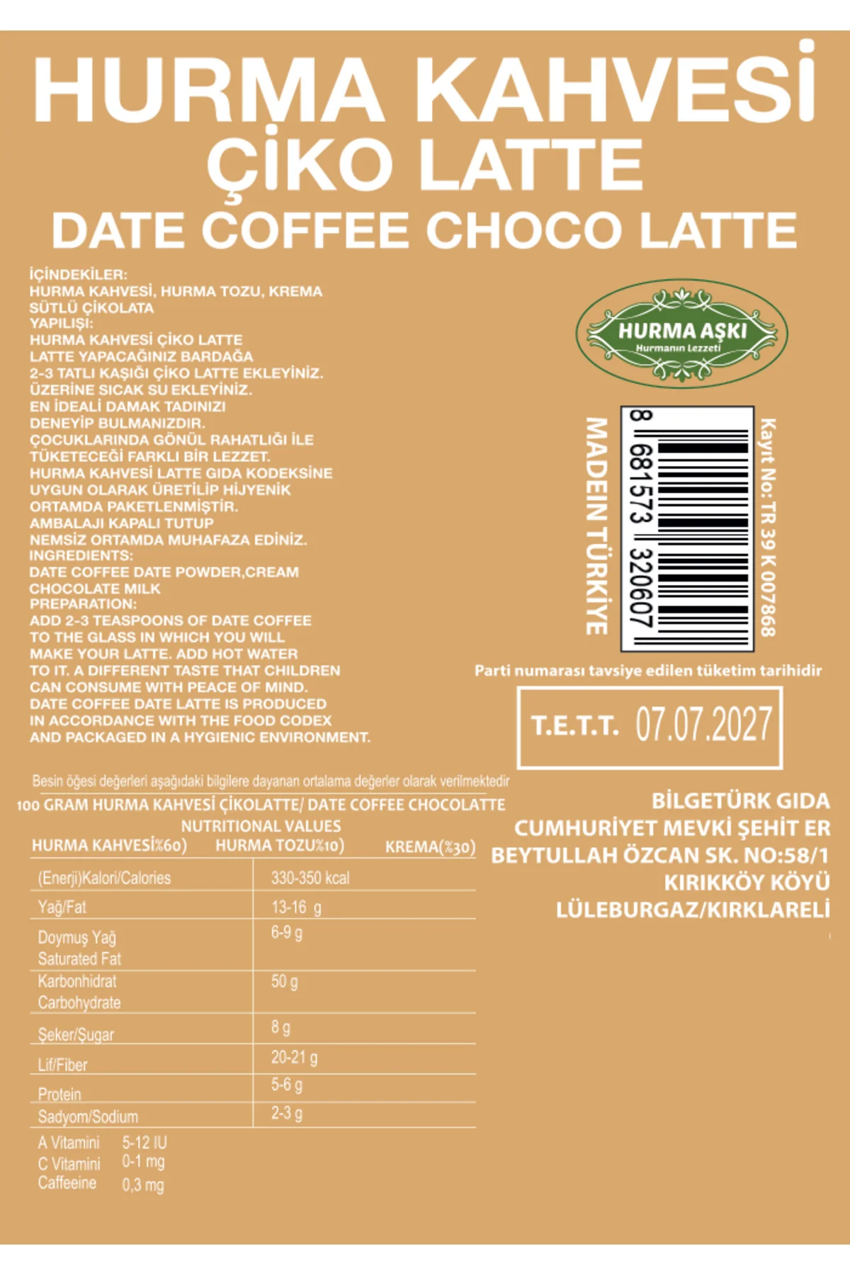 Hurma Kahvesi Çiko Latte 200GrX3=600 Hurma Kahvesi Çiko Latte 200GrX3=600 - Görsel 3
