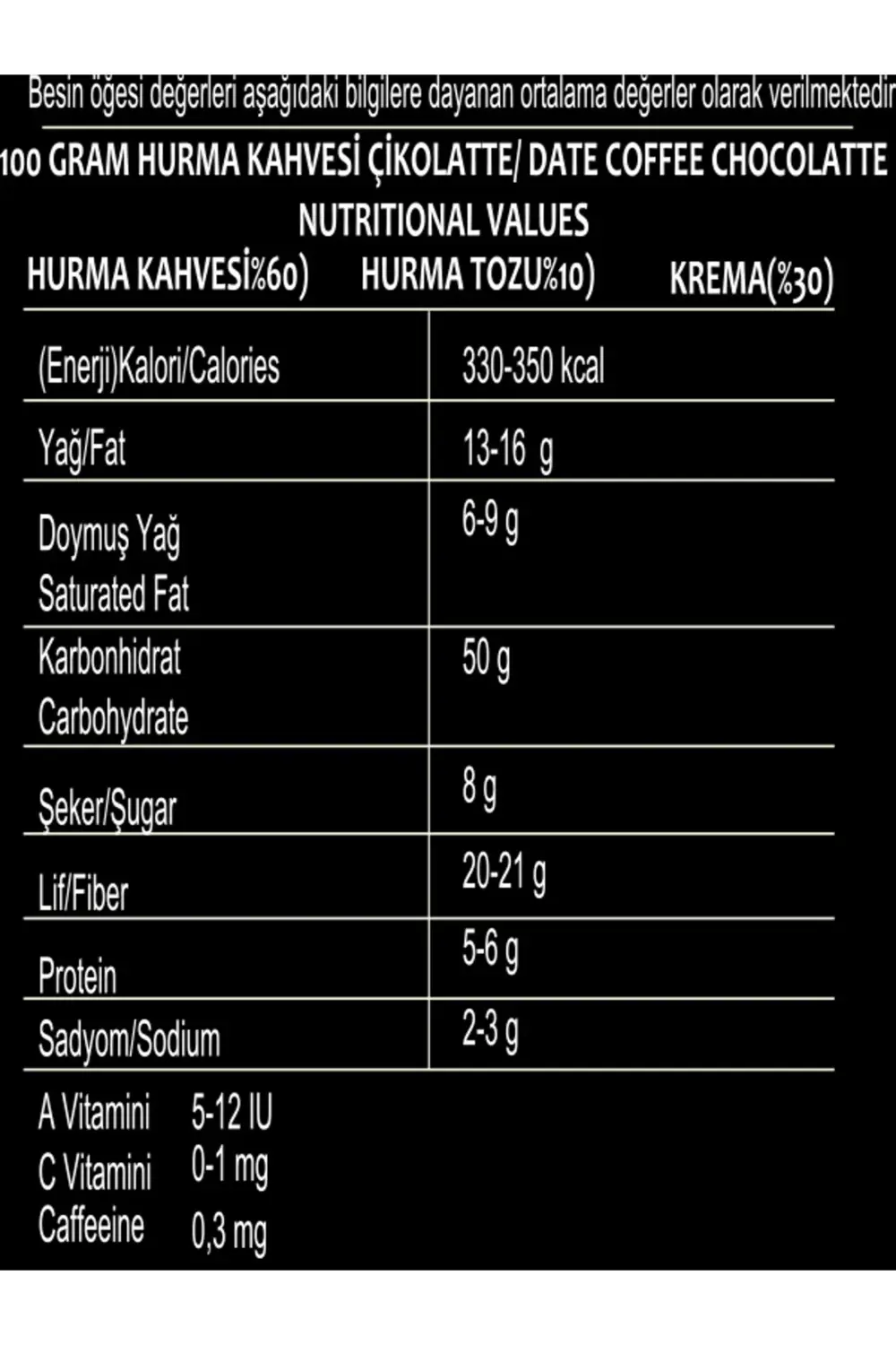 Hurma Kahvesi Çiko Latte 200 Gr