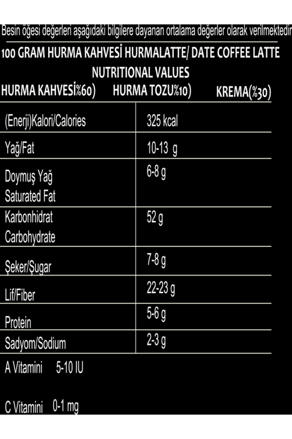 Hurma Kahvesi Hurma Latte 200 Gr