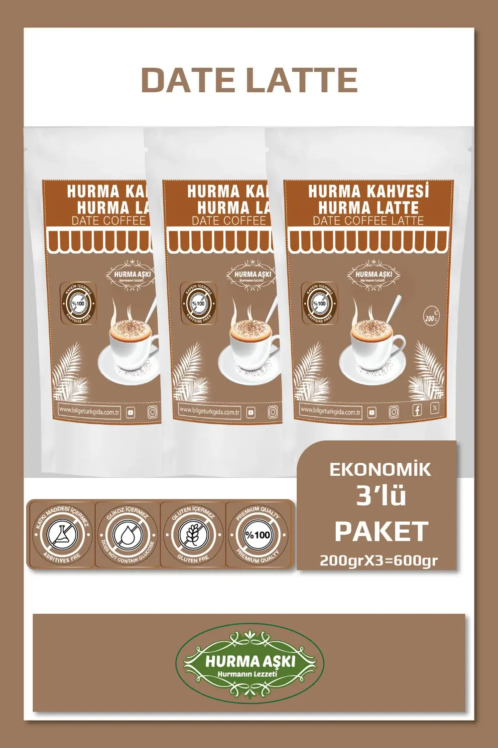 Hurma Latte 200grx3=600gr