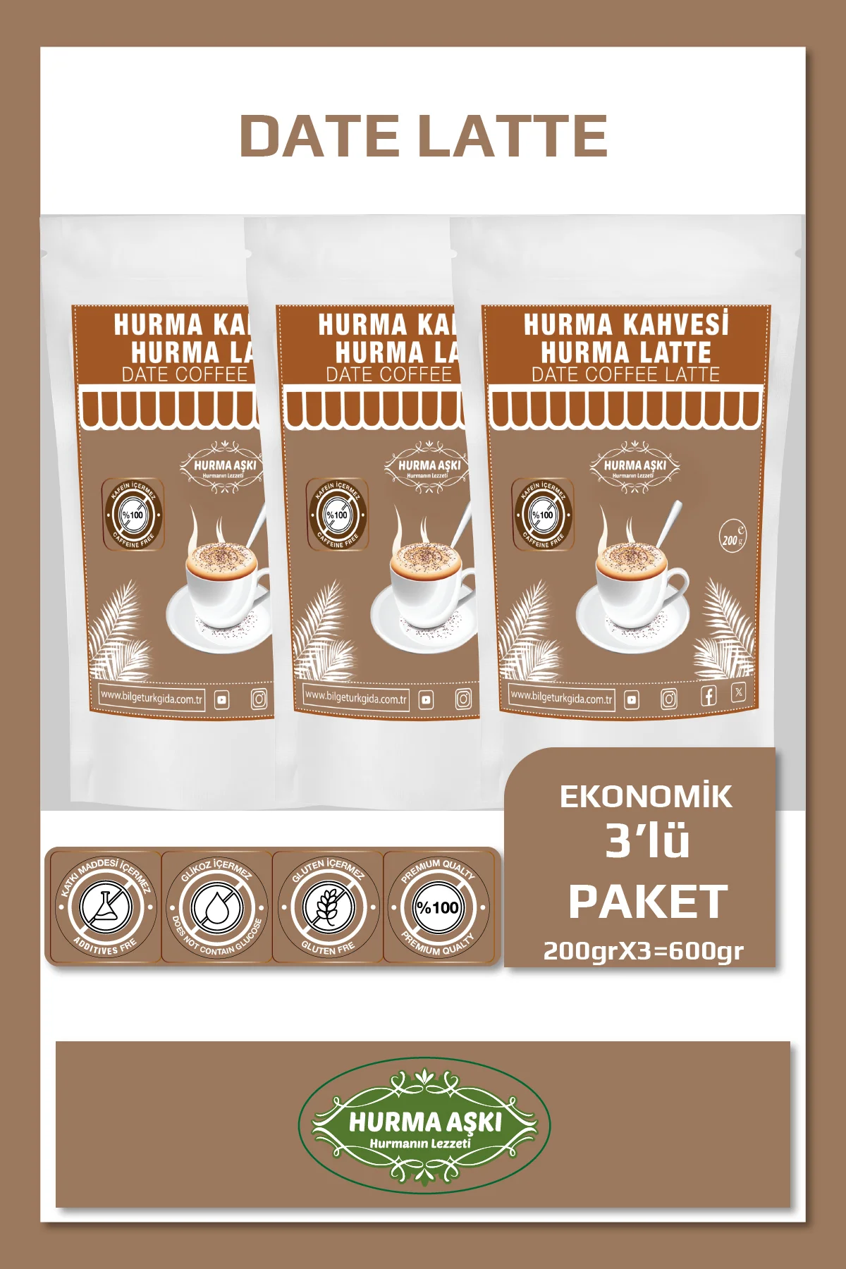 Hurma Latte 200grx3=600gr Hurma Latte 200grx3=600gr