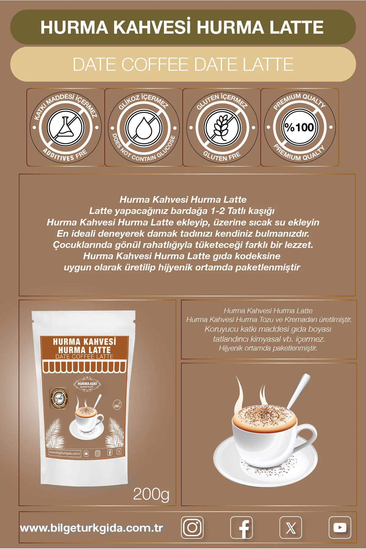 Hurma Latte 200grx3=600gr Hurma Latte 200grx3=600gr - Görsel 2