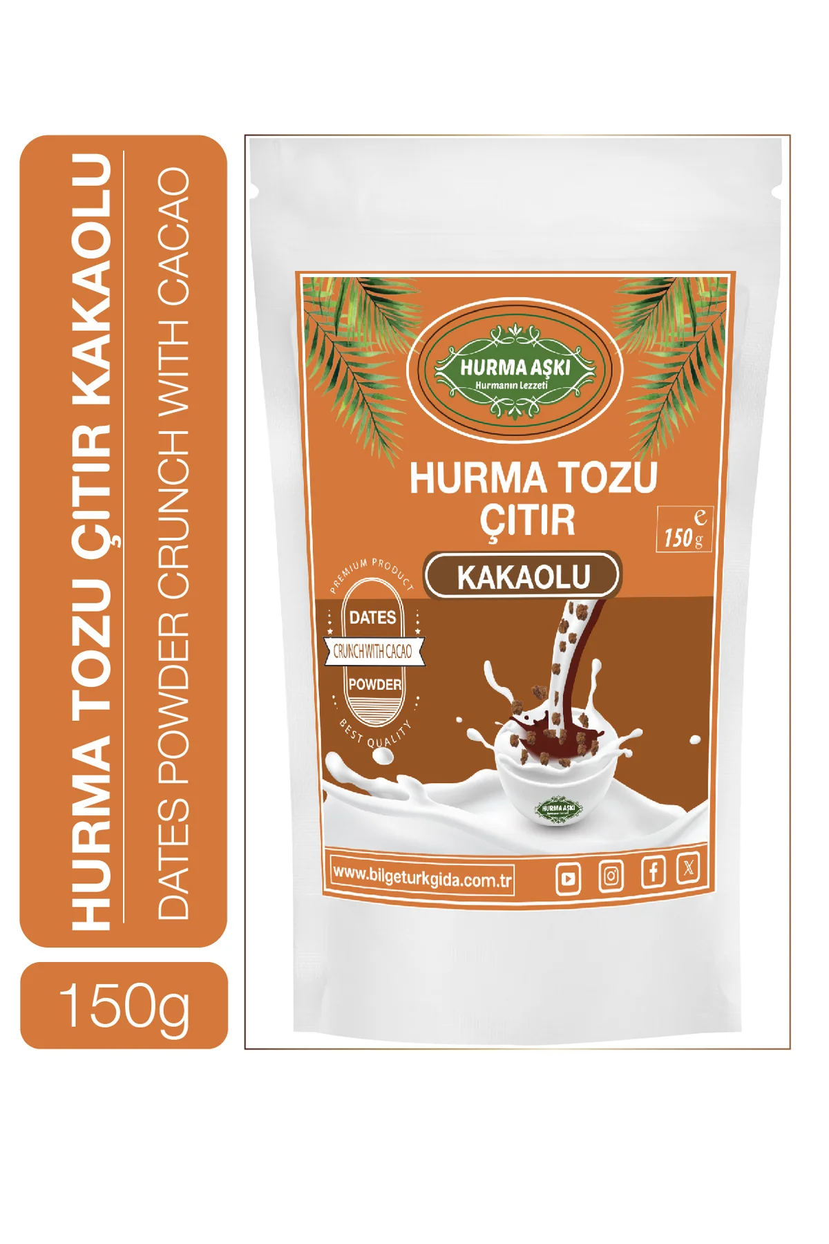 Hurma Tozu Çıtır Kakaolu 150 Gr Hurma Tozu Çıtır Kakaolu 150 Gr