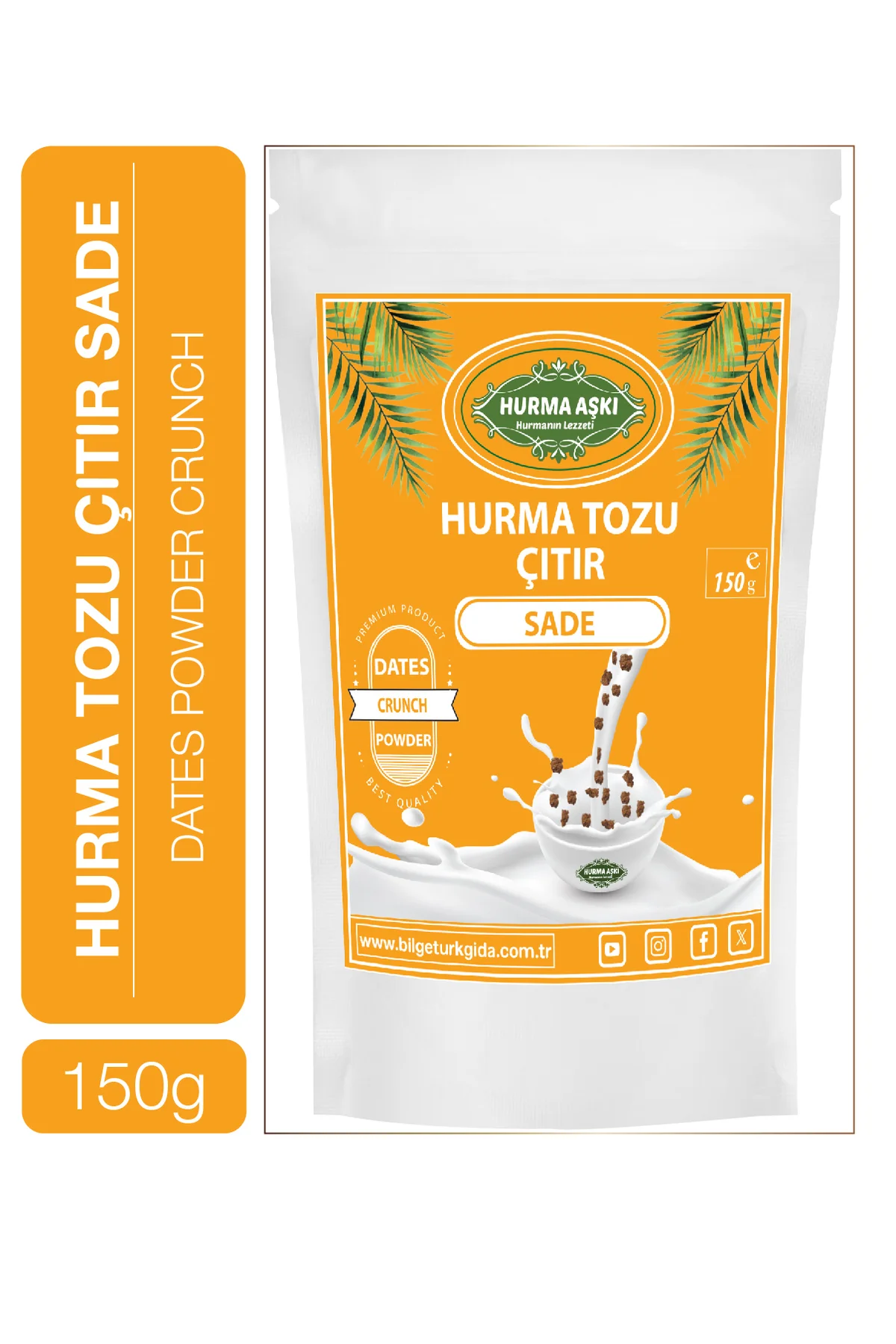 Hurma Tozu Çıtır Sade 150 Gr Hurma Tozu Çıtır Sade 150 Gr