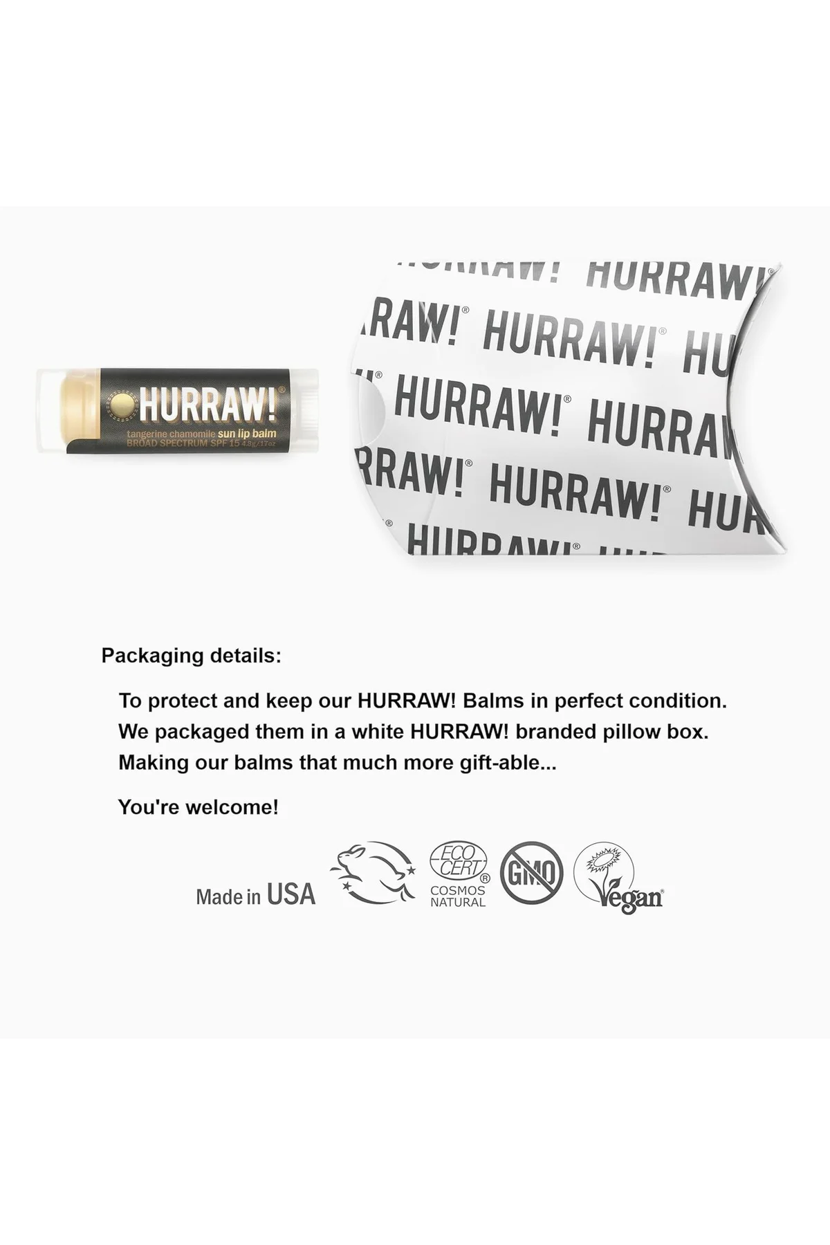 Hurraw Sun Protection SPF-15 / Güneş Koruyucu Balm 4.8gr