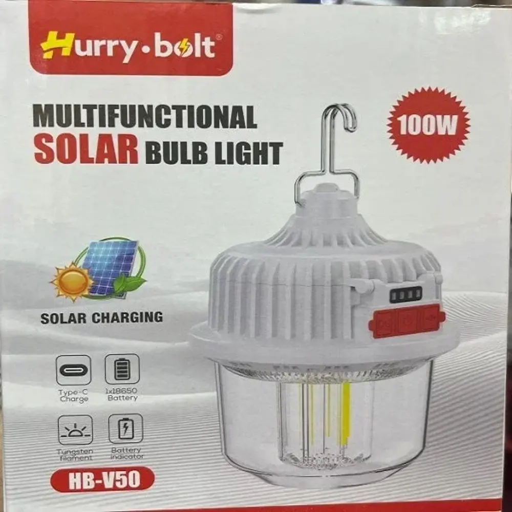 Hurry Bolt Hb-v50 100w Güneş Şarjlı Solar Lamba Kamp (4741)