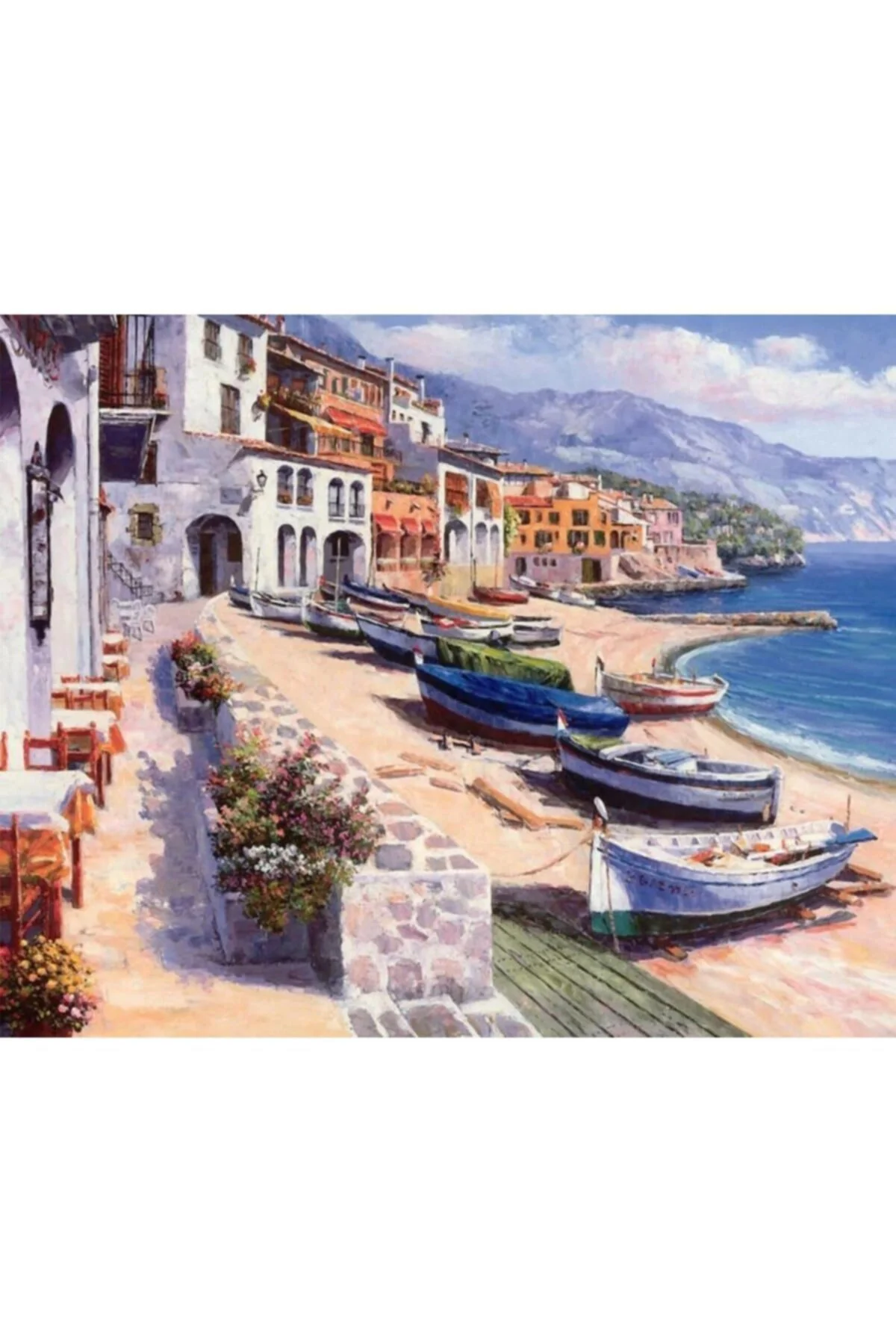 Huzurlu Kasaba Italya Kıyıları Sayılarla Tablo Boyama Seti