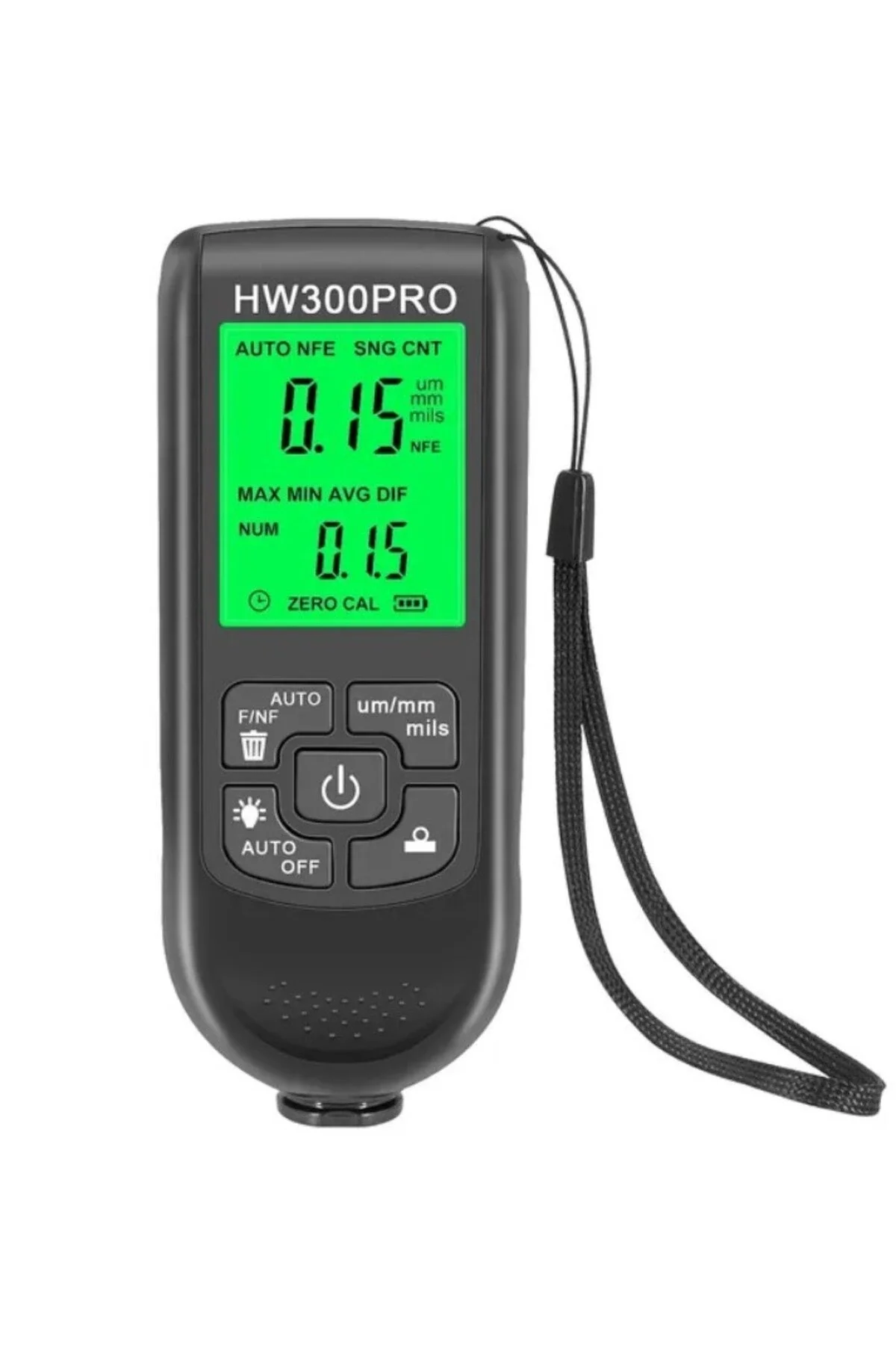HW-300PRO Oto Boya Kalınlık Ölçer 0-2000µm Fe &amp; NFe Kaplama Kalınlık Test Cihazı