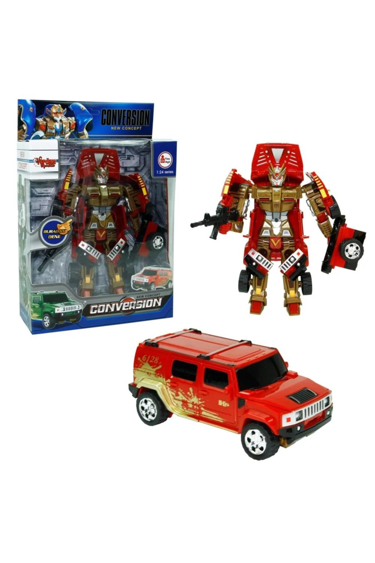 HW-899-1-2-5 KUT. DÖNÜŞEBİLEN ROBOT JEEP 1:24 -VRD
