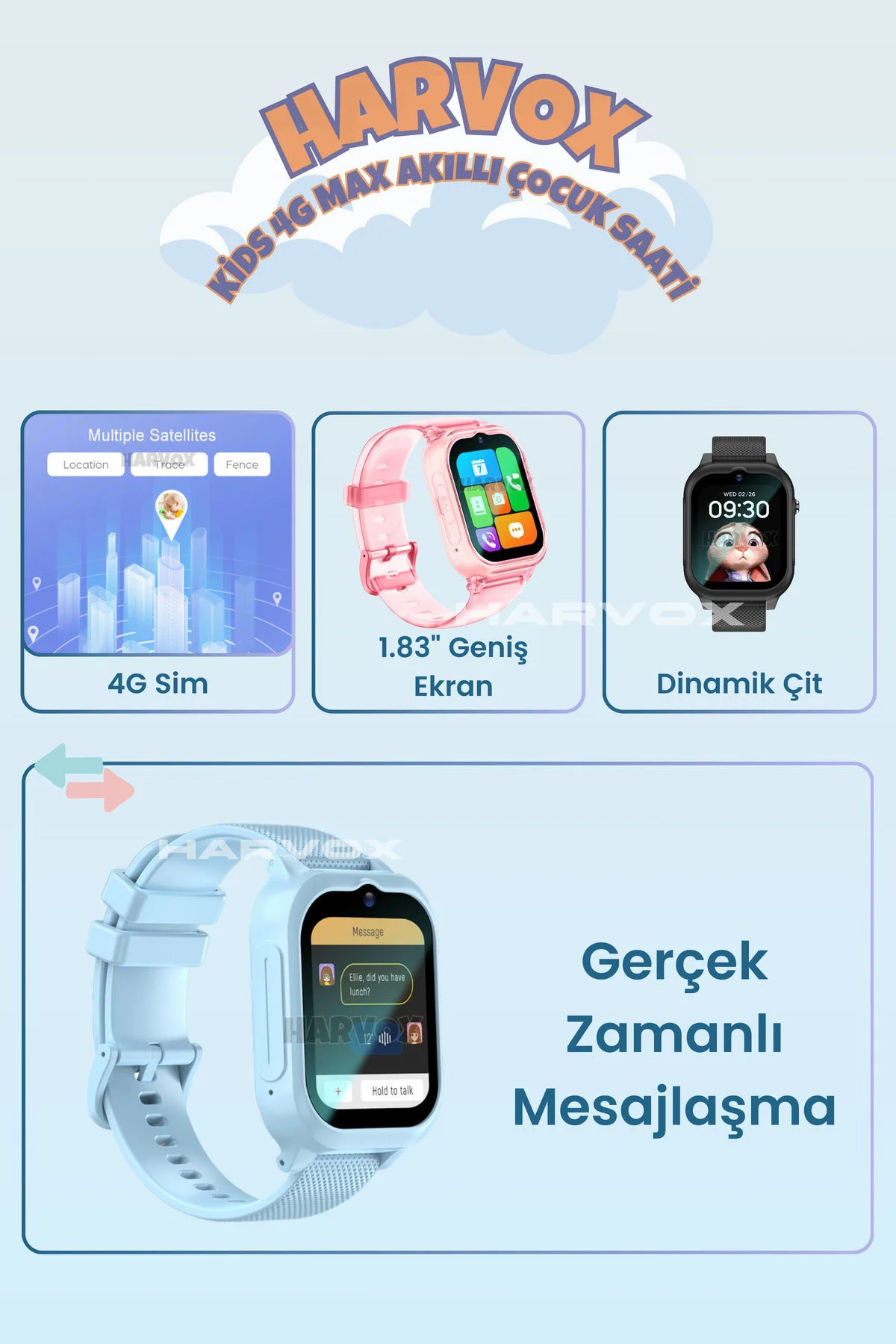 HX Kids 4G Max Akıllı Çocuk Saati – GPS Takip & Konum İzleme