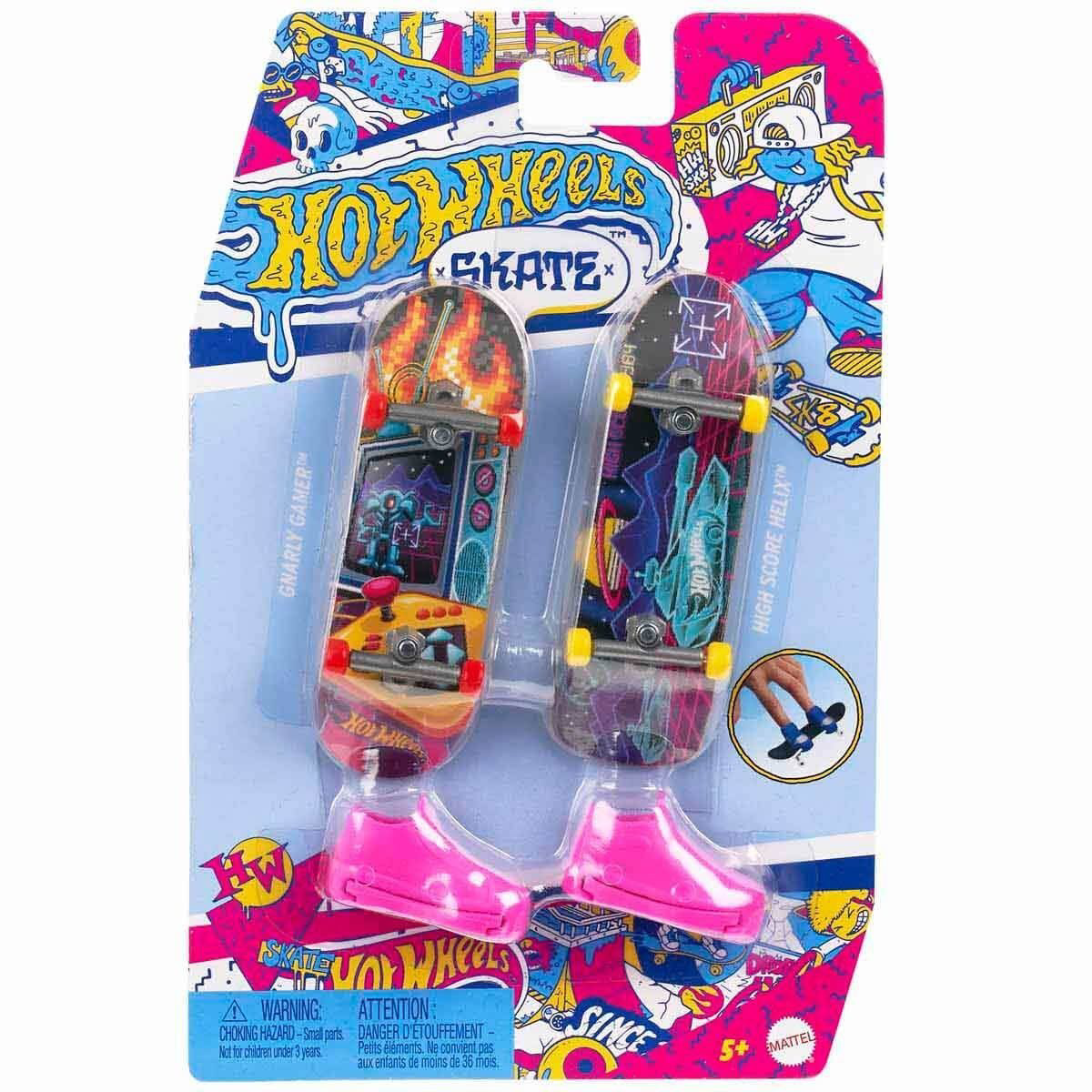 HXL17 Hot Wheels Skate Retro Temalı İkili Parmak Kaykay ve Ayakka