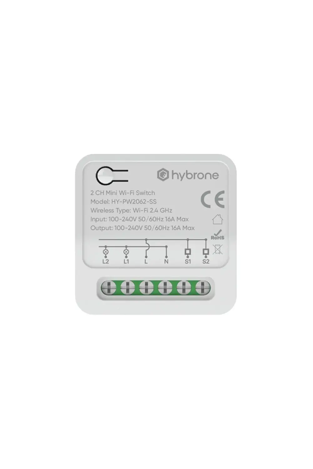 HY-PW2062-SS Hybrone İkili Buat İçi Akıllı Wi-Fi Mini Anahtar