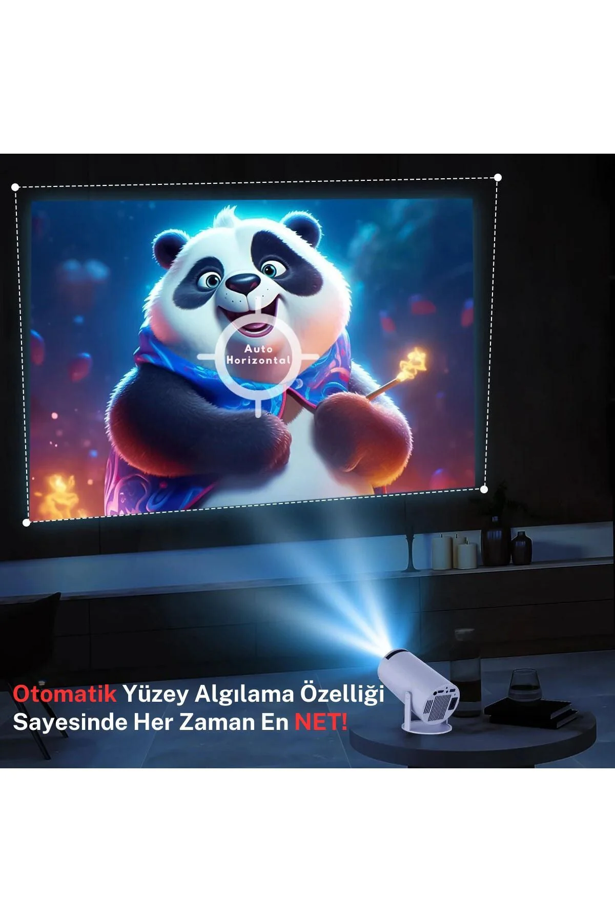HY300 Mini Projeksiyon – 4K Destekli, Android, WiFi ve Bluetooth ile Taşınabilir Sinema Deneyimi