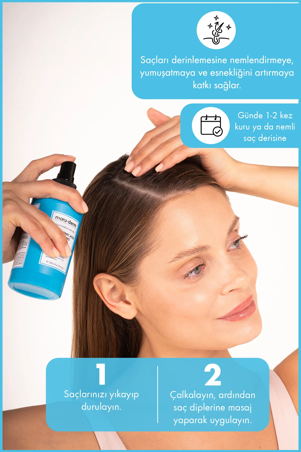 Hyalüronik Asit Nemlendirici Saç Bakım Toniği 200 ML | Tüm Saç Ti