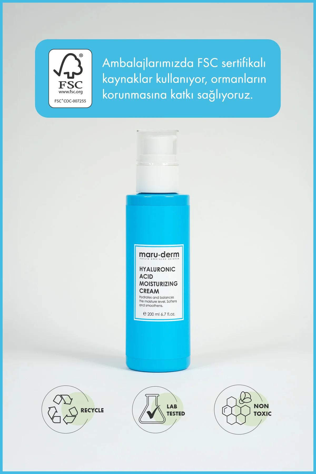 Hyalüronik Asit Nemlendirici Yüz Bakım Kremi 200 ML
