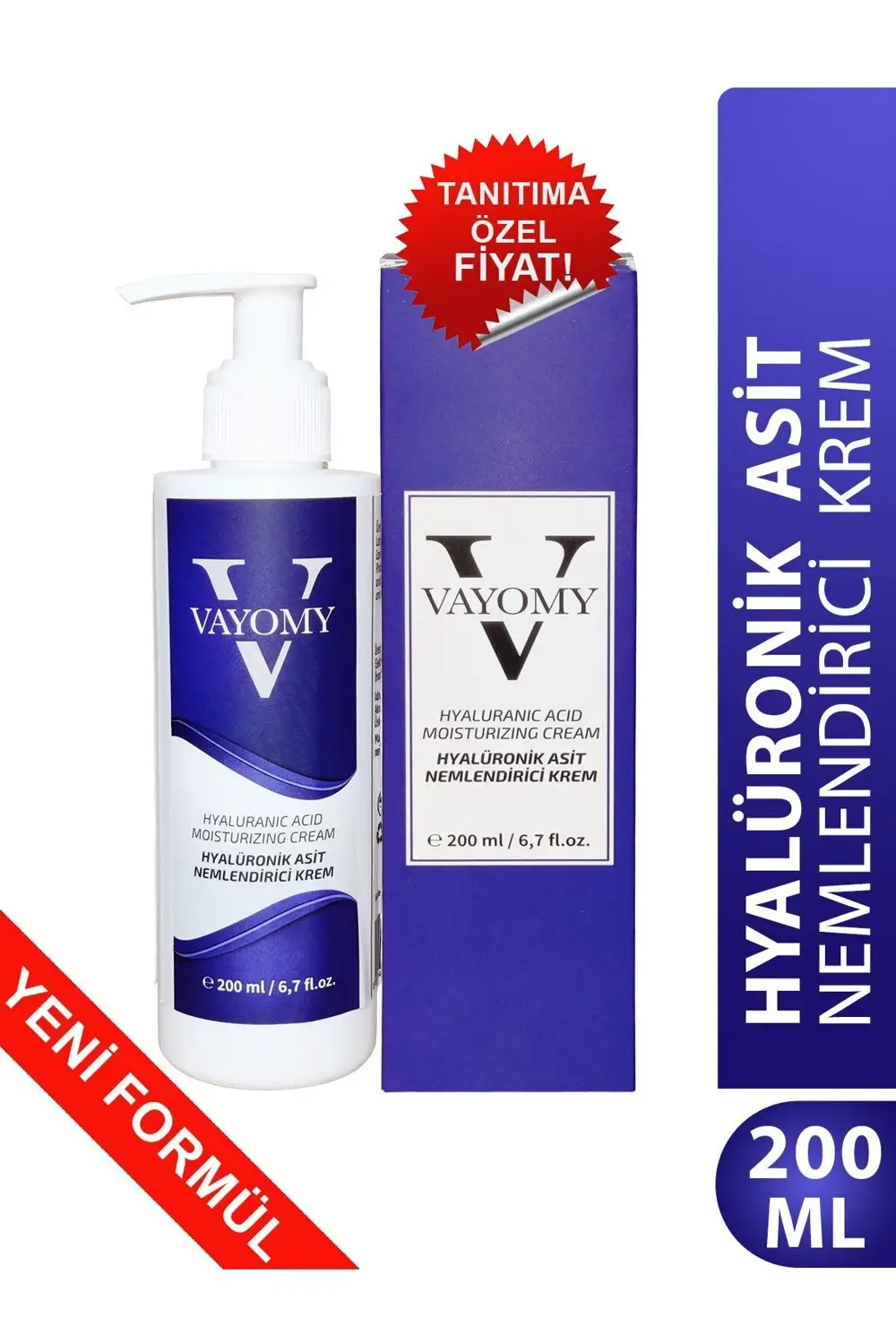 Hyaluronik Asit Nemlendirici Krem Bakım Kremi 200ml