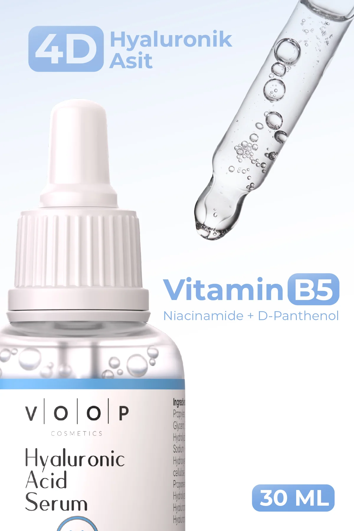 Hyaluronik Asit Serum B5 30 ml | Yoğun Nemlendirici Cilt Bakım Serumu