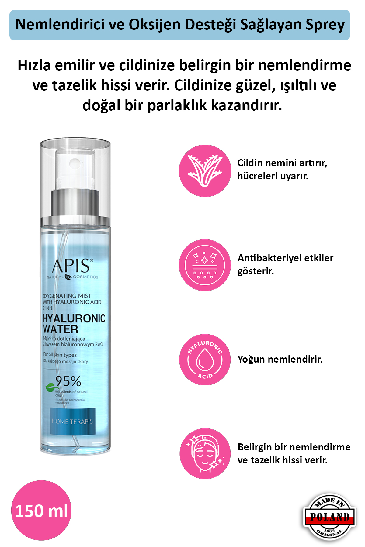 Apis Natural Cosmetics Hyaluronik Asit İçeren Vücut Losyonu - 150Ml