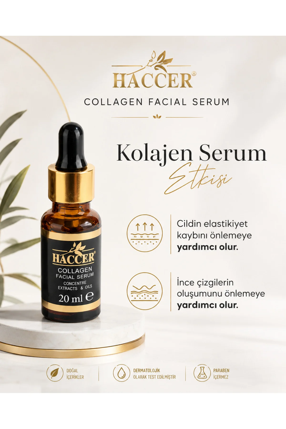 Hyaluronik Asitli, Doğal Kolajen Serum 30 ml Yüz Serumu