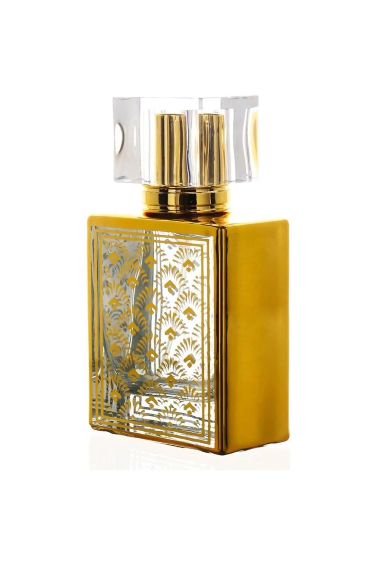 Hyd Hediyelik Doldurulabilir Cam Parfüm Şişesi 50 Ml Gold Desenli