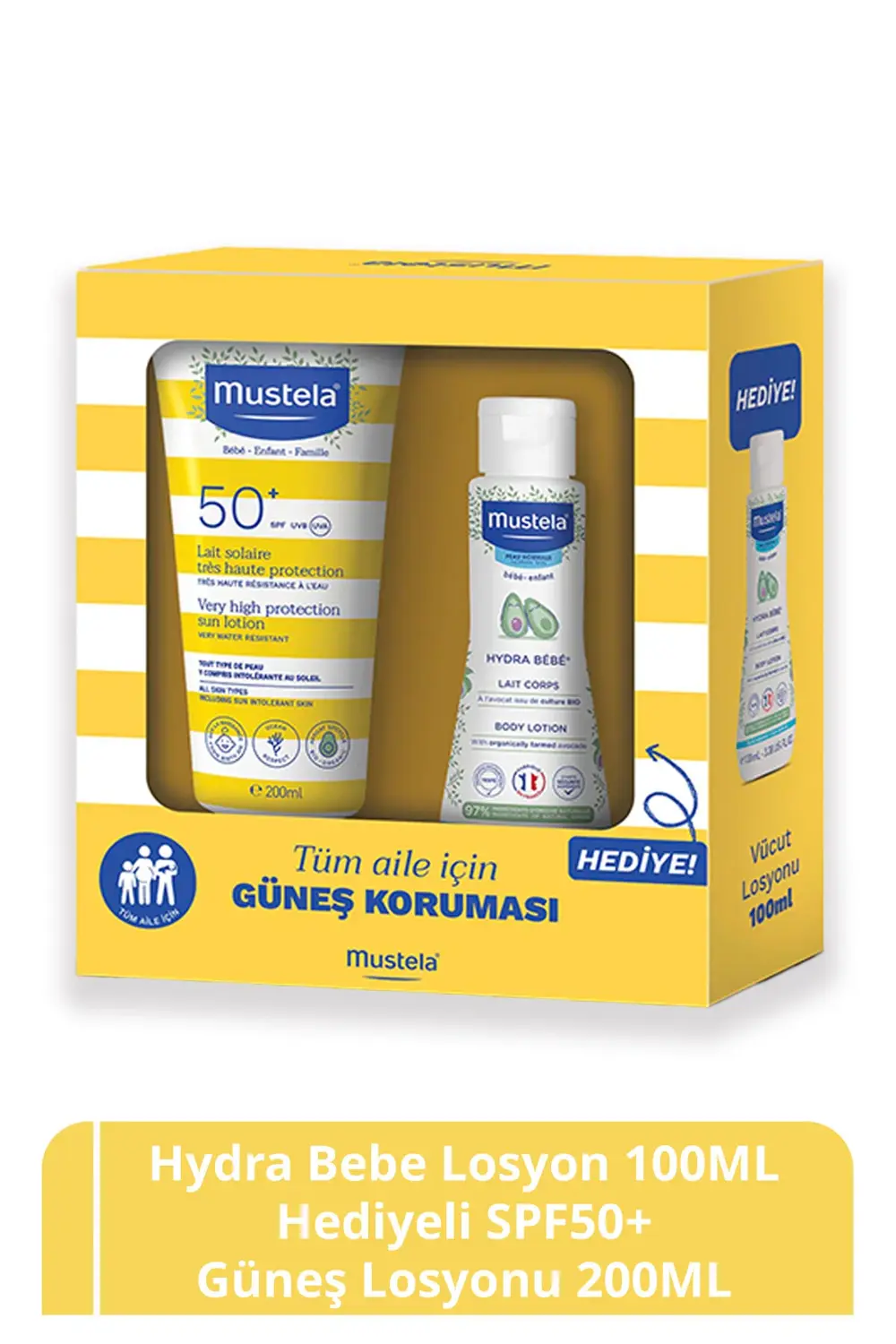 Hydra Bebe Losyon 100ml Hediyeli SPF 50+ Güneş Koruyucu Tüm Cilt