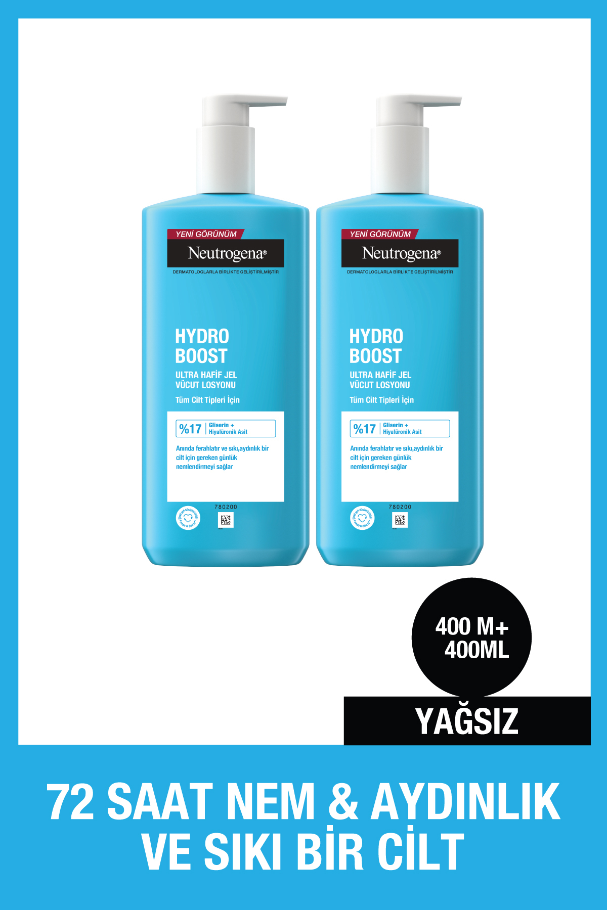 Hydro Boost Ultra Hafif Jel Vücut Losyonu 400 ml x2