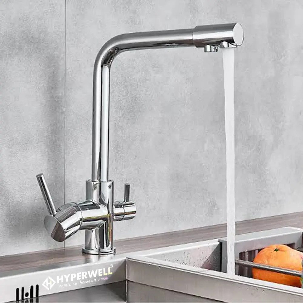 Hyperwell 3 Girişli Mutfak Bataryası - 3 Yollu Musluk 3 Fonksiyon Hyperwell 3 Girişli Mutfak Bataryası - 3 Yollu Musluk 3 Fonksiyon