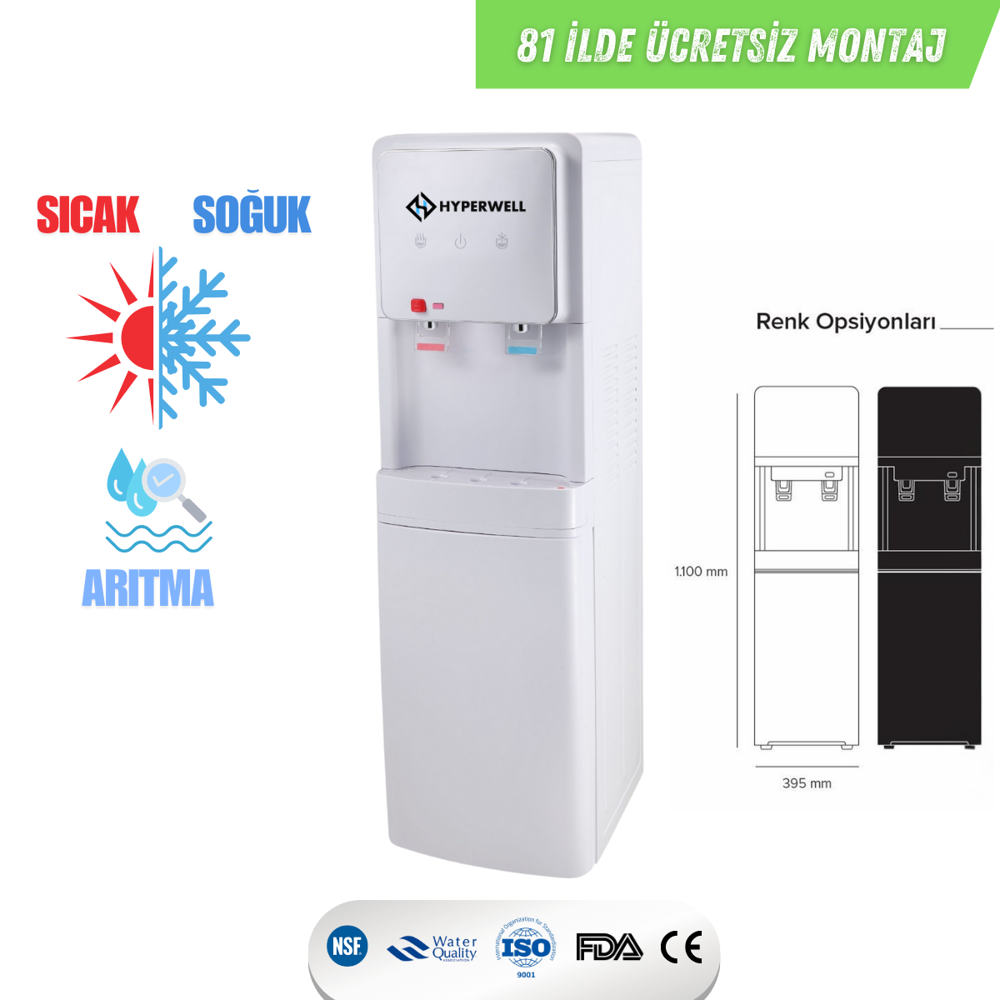 Hyperwell Arıtmalı Su Sebili - Beyaz