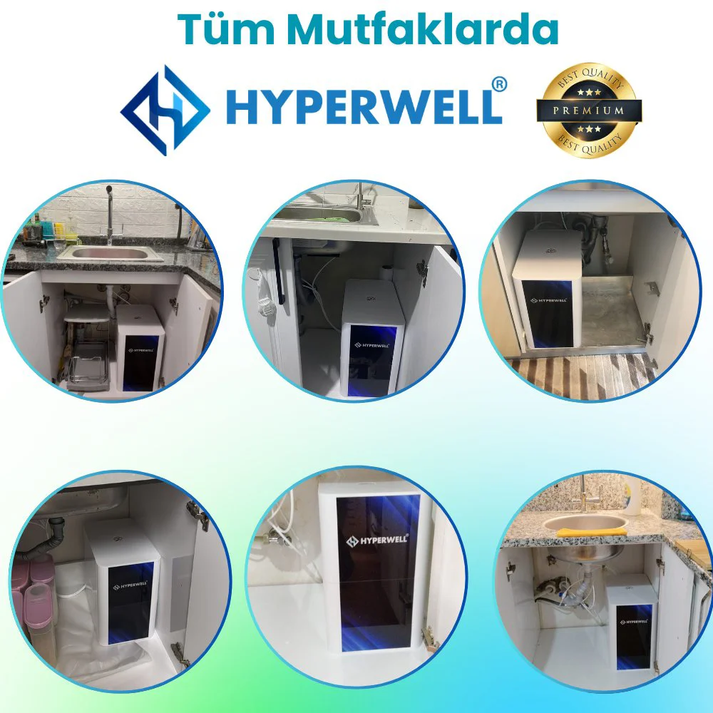 Hyperwell Premium Alkali ve Mineralli POMPALI Su Arıtma Cihazı Hyperwell Premium Alkali ve Mineralli POMPALI Su Arıtma Cihazı