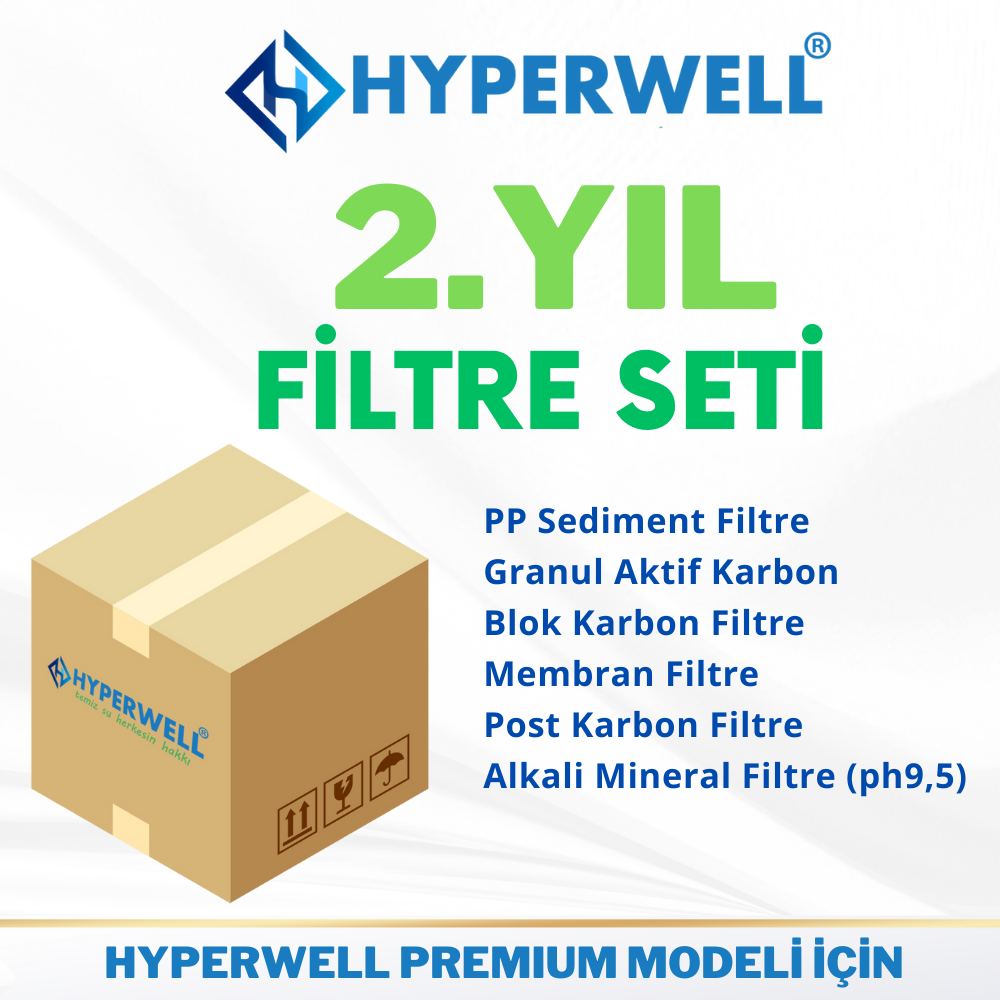 Hyperwell Premium Alkali Mineral Cihazlar İçin  6'li Filtre Seti