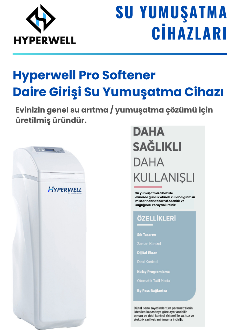 Hyperwell Pro Softener - Daire Girişi Su Yumuşatma Cihazı