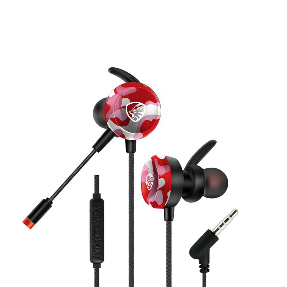 Hytech HY-GK4 3,5 Oyuncu Esnek Mikrofonlu Kırmızı Kamuflaj Kulaki