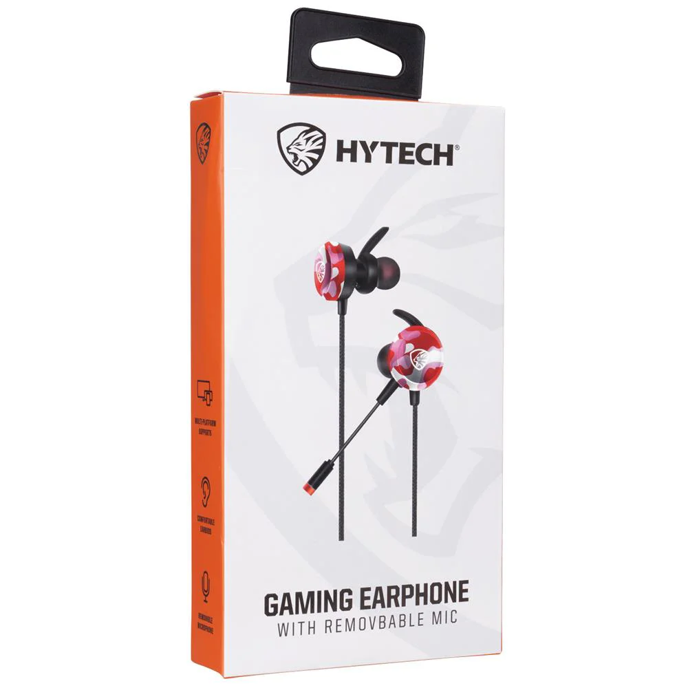 Hytech HY-GK4 3,5 Oyuncu Esnek Mikrofonlu Kırmızı Kamuflaj Kulaki
