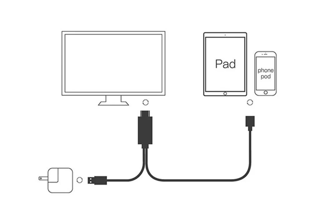 Hytech HY-XO51 Siyah-Gri USB-F to HDMI 1m Mobil Telefon Uyumlu Ka