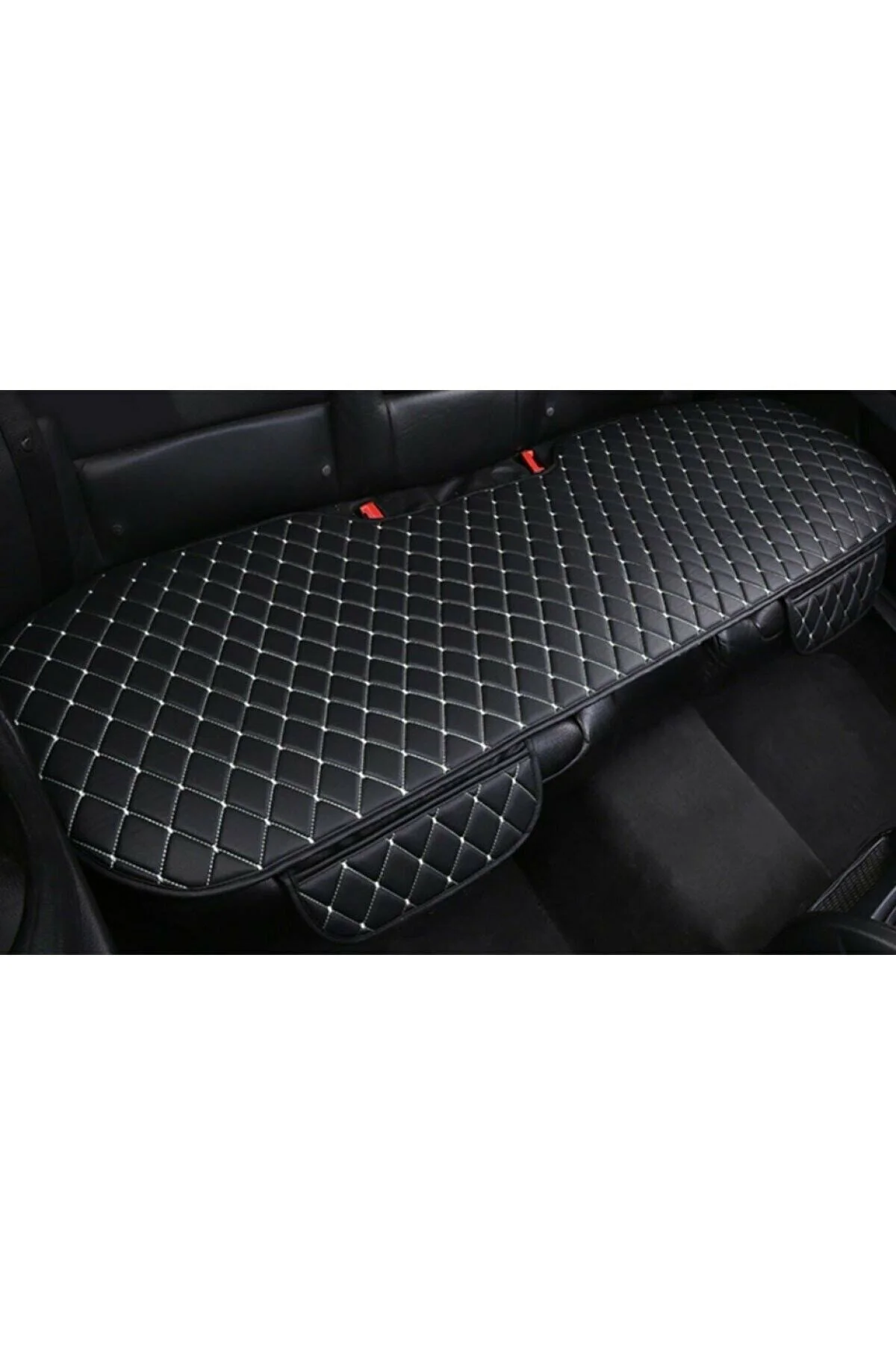 Hyundai Accent 2006-2012 Uyumlu Beyaz Nakışlı Minder + Yastık Ve Kemer - Görsel 3