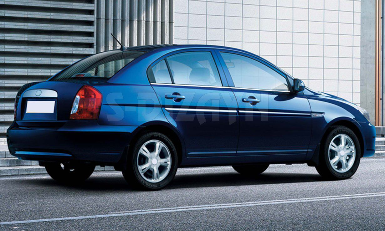 Hyundai Accent Uyumlu Era Krom Cam Çıtası 4 Parça 2005-2011 Hyundai Accent Uyumlu Era Krom Cam Çıtası 4 Parça 2005-2011