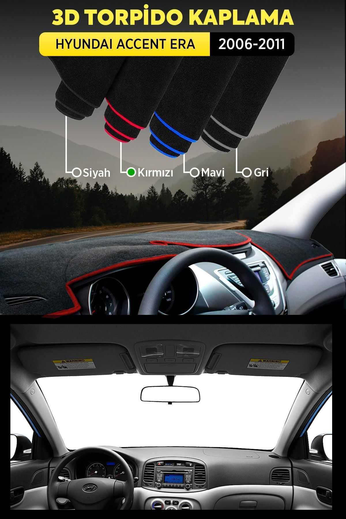 Hyundaı Accent Era (2006-2011) Uyumlu 3d Torpido Koruma Kılıfı - 