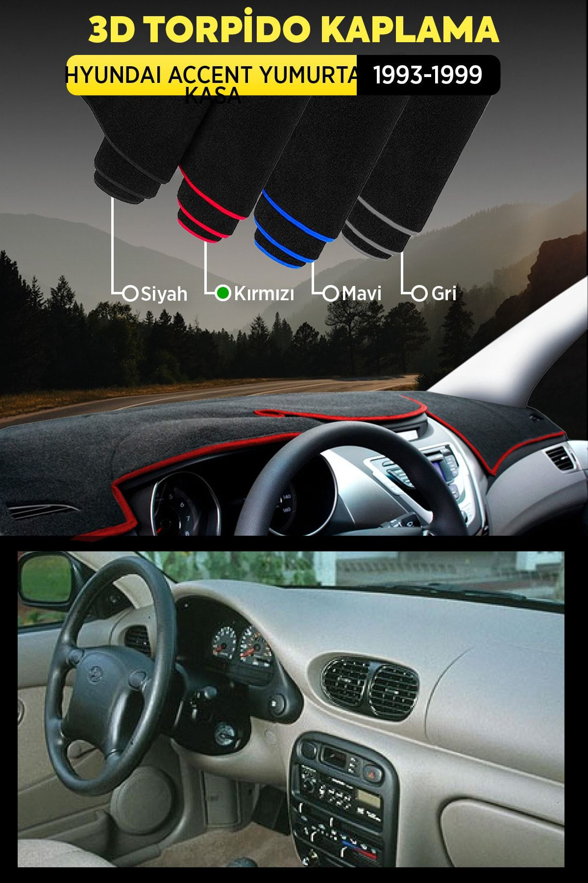 Hyundaı Accent Yumurta Kasa (1993-1999) 3d Torpido Koruma Kılıfı 