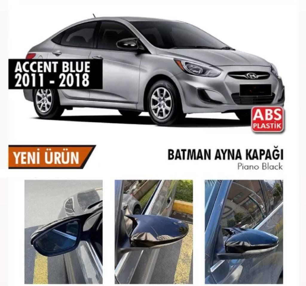 Hyundai Accent Uyumlu Blue Sinyalli Batman Yarasa Ayna Kapağı Pia