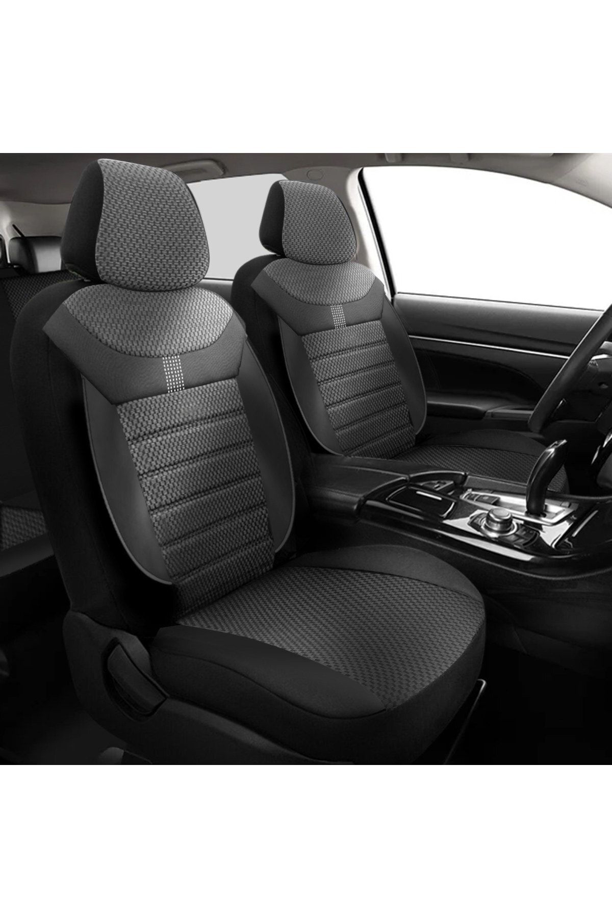 Hyundai Accent Admira Uyumlu Koltuk Kılıfı Stone Serisi - Siyah