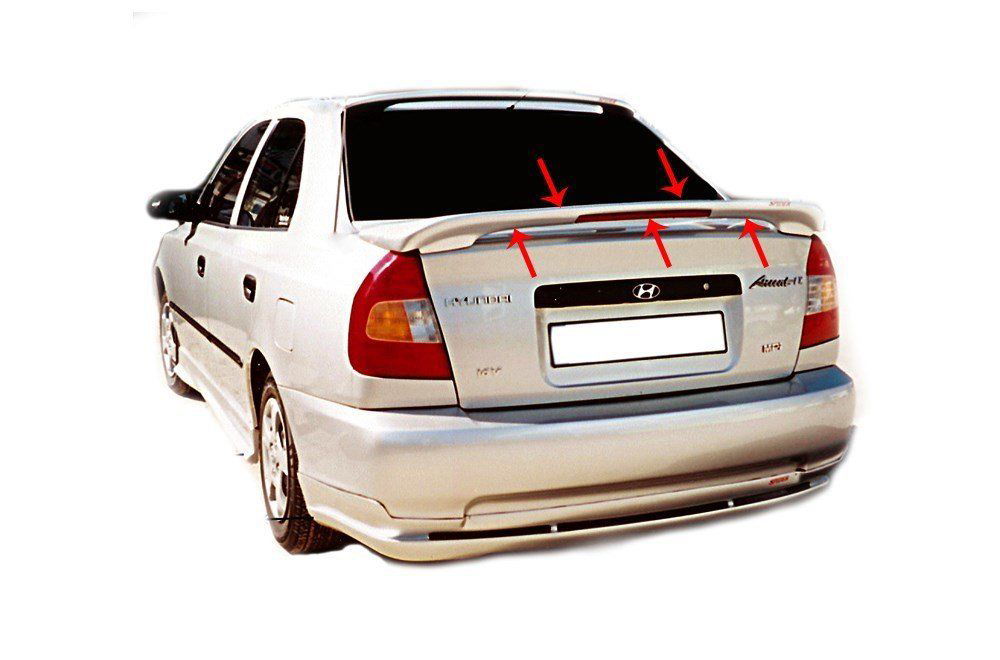 Hyundai Accent Uyumlu Spoiler Bagaj Yüksek (Işıklı) Fiber 2000-20