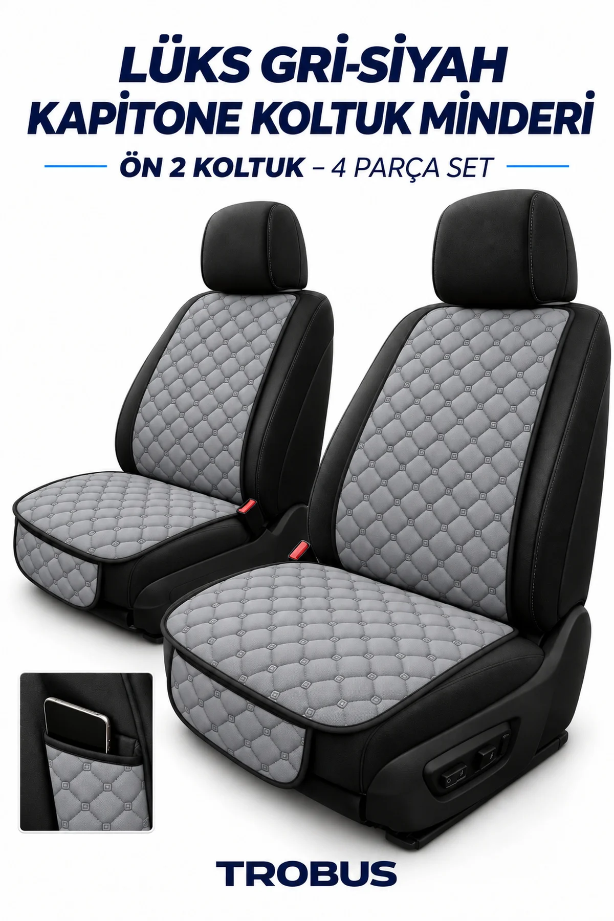 Hyundai Accent Blue 2011-2017 Kapitone Kumaş Koltuk Minderi Ön İkili 4 Parça Gri Siyah Hyundai Accent Blue 2011-2017 Kapitone Kumaş Koltuk Minderi Ön İkili 4 Parça Gri Siyah