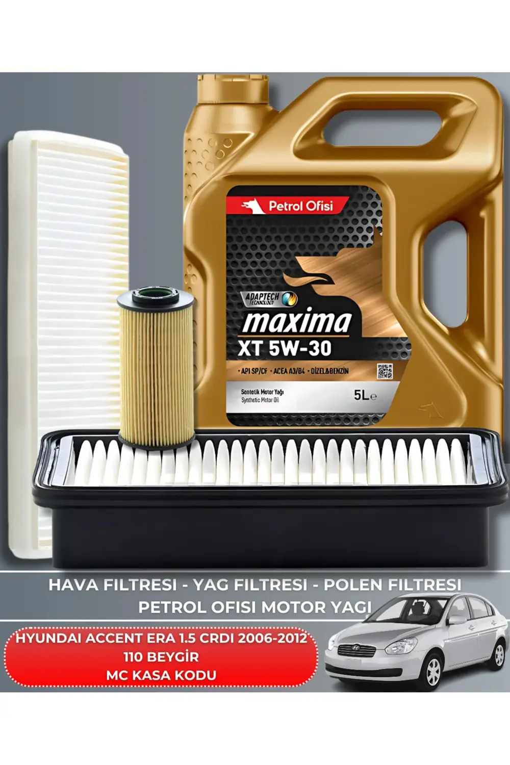 HYUNDAI ACCENT ERA 1.5 CRDI 2006-2012 110 BEYGİR BAKIM SETİ+YAĞ