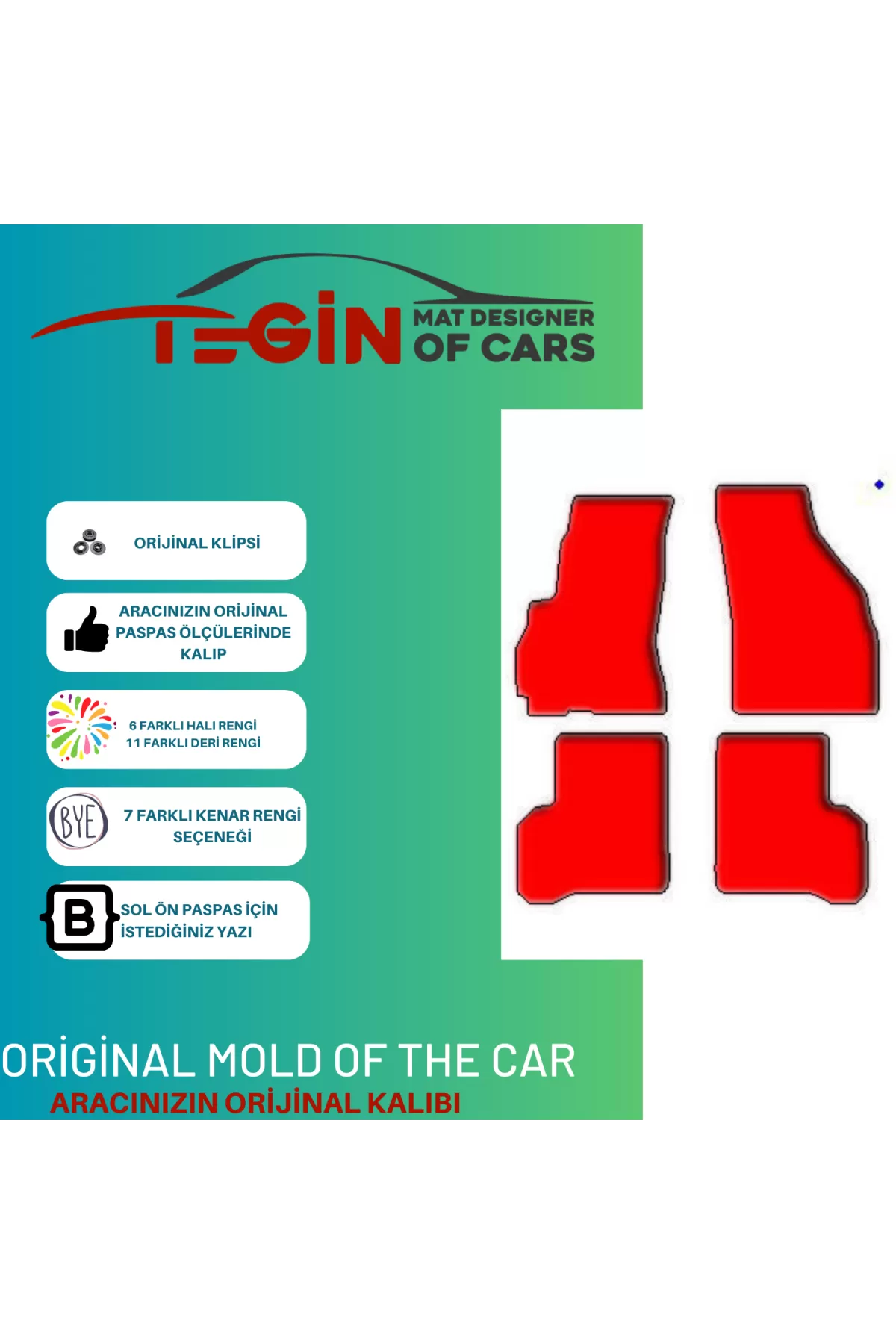 Hyundai Atos 1998-2003 Prime Bej Halı Sarı Kenar Halı Paspas