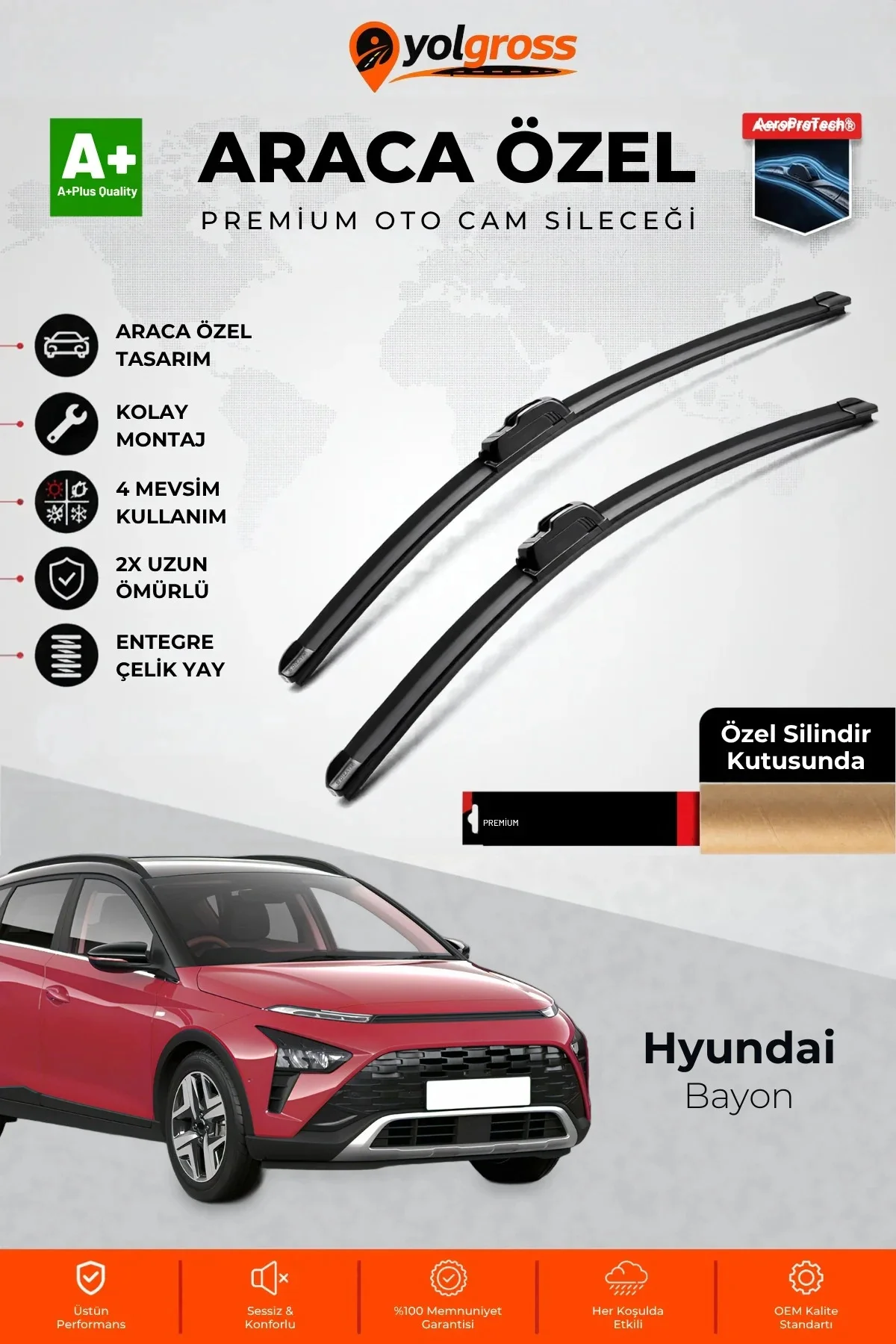 Hyundai Bayon Ön Cam Silecek Seti 2021 Üzeri Premium Araca Özel 60-40 Cm A+ Kalite