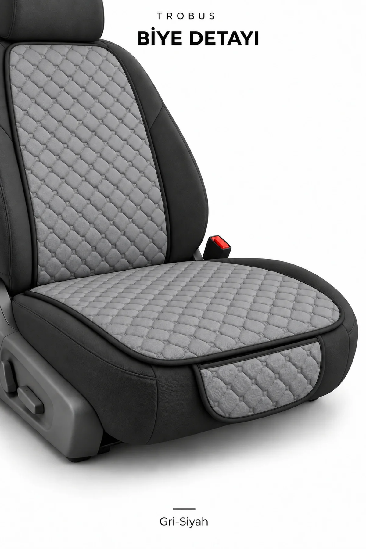 Hyundai Elantra 2011+ Kapitone Suni Deri Koltuk Minderi 7 Parça Gri Siyah Hyundai Elantra 2011+ Kapitone Suni Deri Koltuk Minderi 7 Parça Gri Siyah - Görsel 6