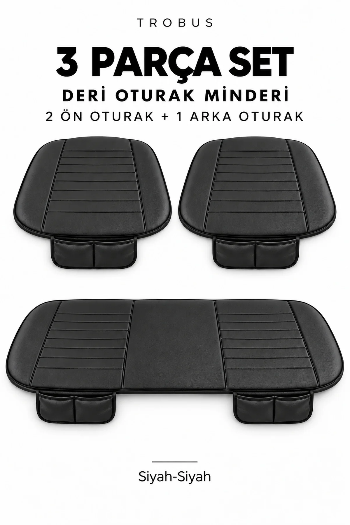 Hyundai Elantra 2011+ Çizgili Suni Deri Su Geçirmez 3'lü Oturak Minderi Siyah Hyundai Elantra 2011+ Çizgili Suni Deri Su Geçirmez 3'lü Oturak Minderi Siyah - Görsel 8