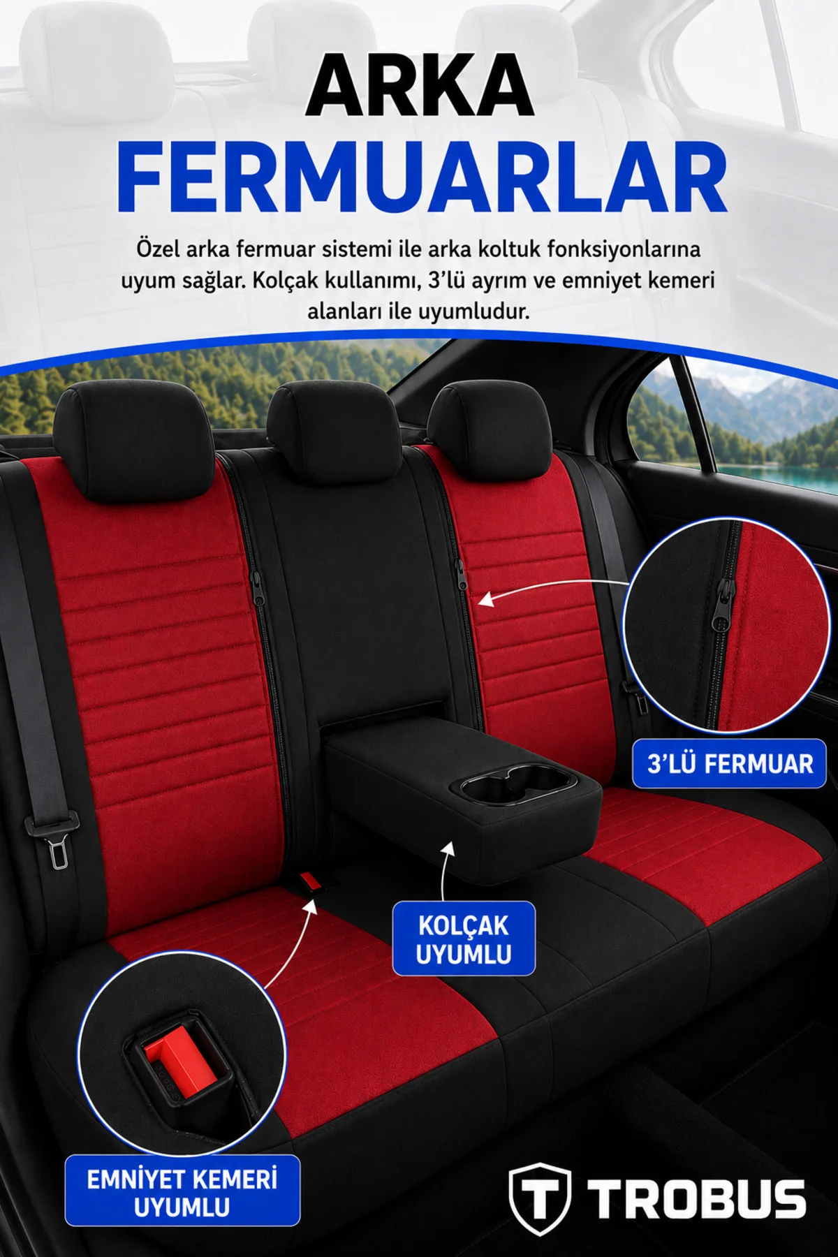 Hyundai Elantra 2011+ Uyumlu Levante Serisi Bel Destekli Keten Kırmızı Siyah Koltuk Kılıfı Hyundai Elantra 2011+ Uyumlu Levante Serisi Bel Destekli Keten Kırmızı Siyah Koltuk Kılıfı - Görsel 6