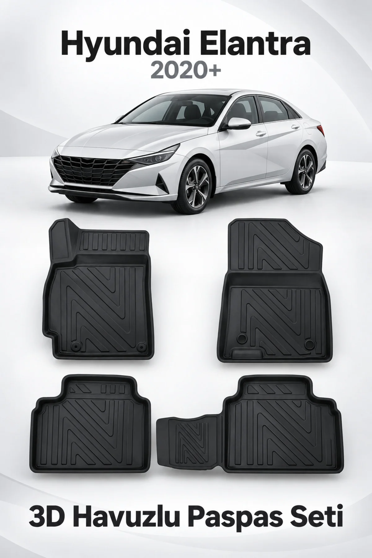 Hyundai Elantra 2020 Sonrası Karbon Desenli Premium 3D Havuzlu Oto Paspas